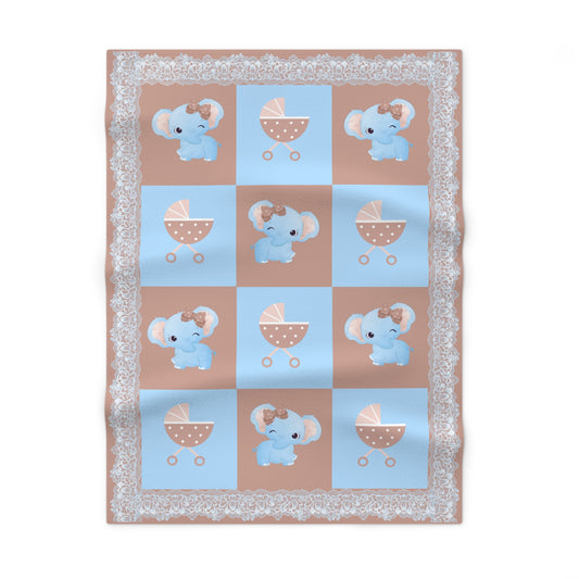 ''Lace Pattern'' Fleece Baby Blanket