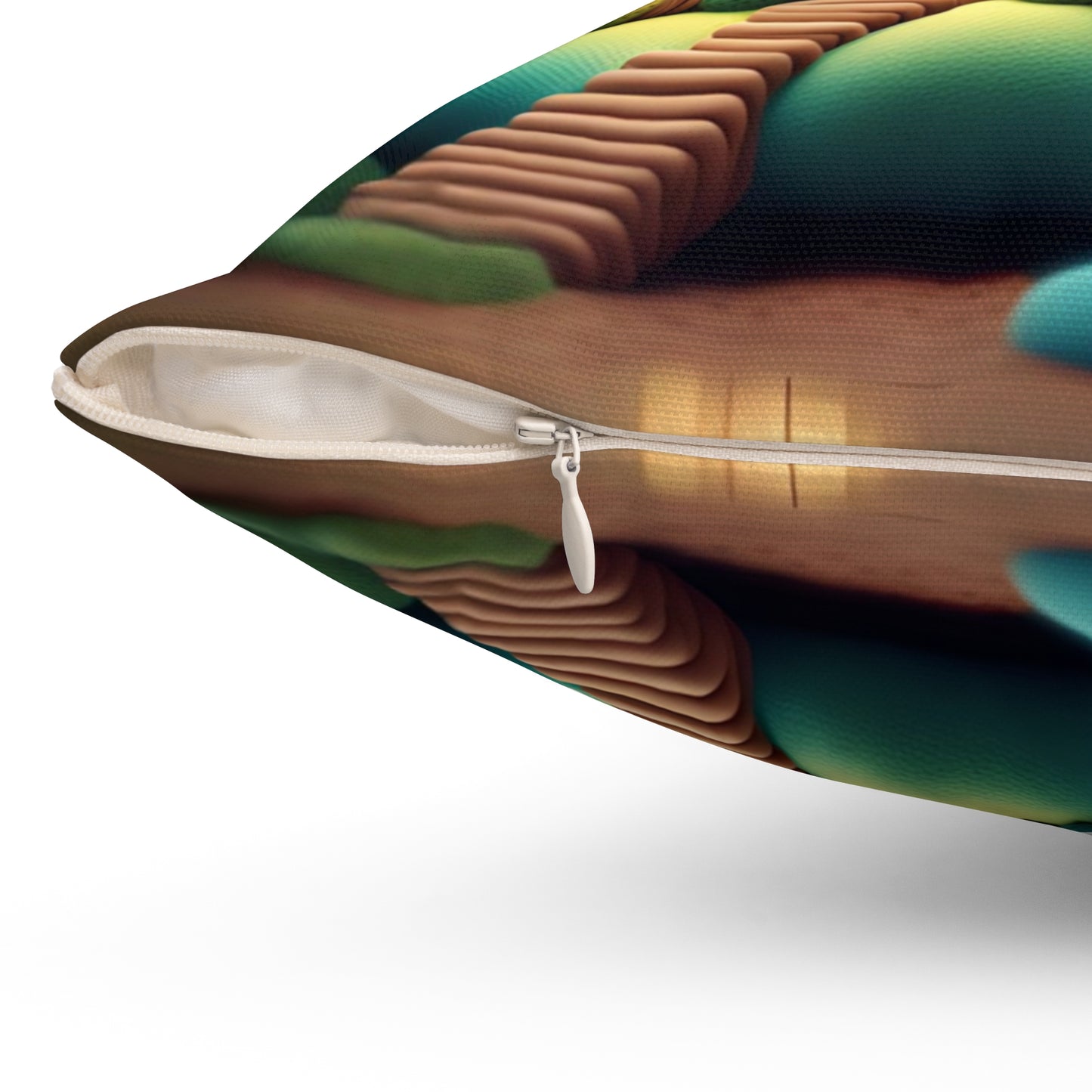 ''Knitterd Cottage'' Spun Polyester Square Pillow