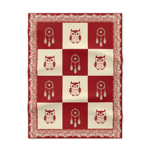 Personalized Baby Girl Blanket,Soft Fleece Name Blanket, Owl & Dreamcatcher Baby Blanket – Custom Baby Gift – Nursery Bedding – Baby Shower Gift