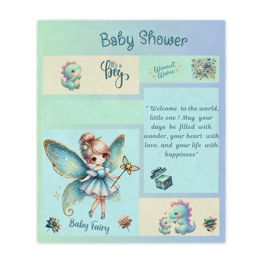 ''Fairy Wishes'' Baby Boy Minky Blanket