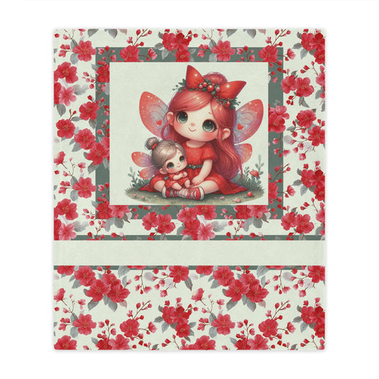 fairy Flowers Name Girle Minky Blanket