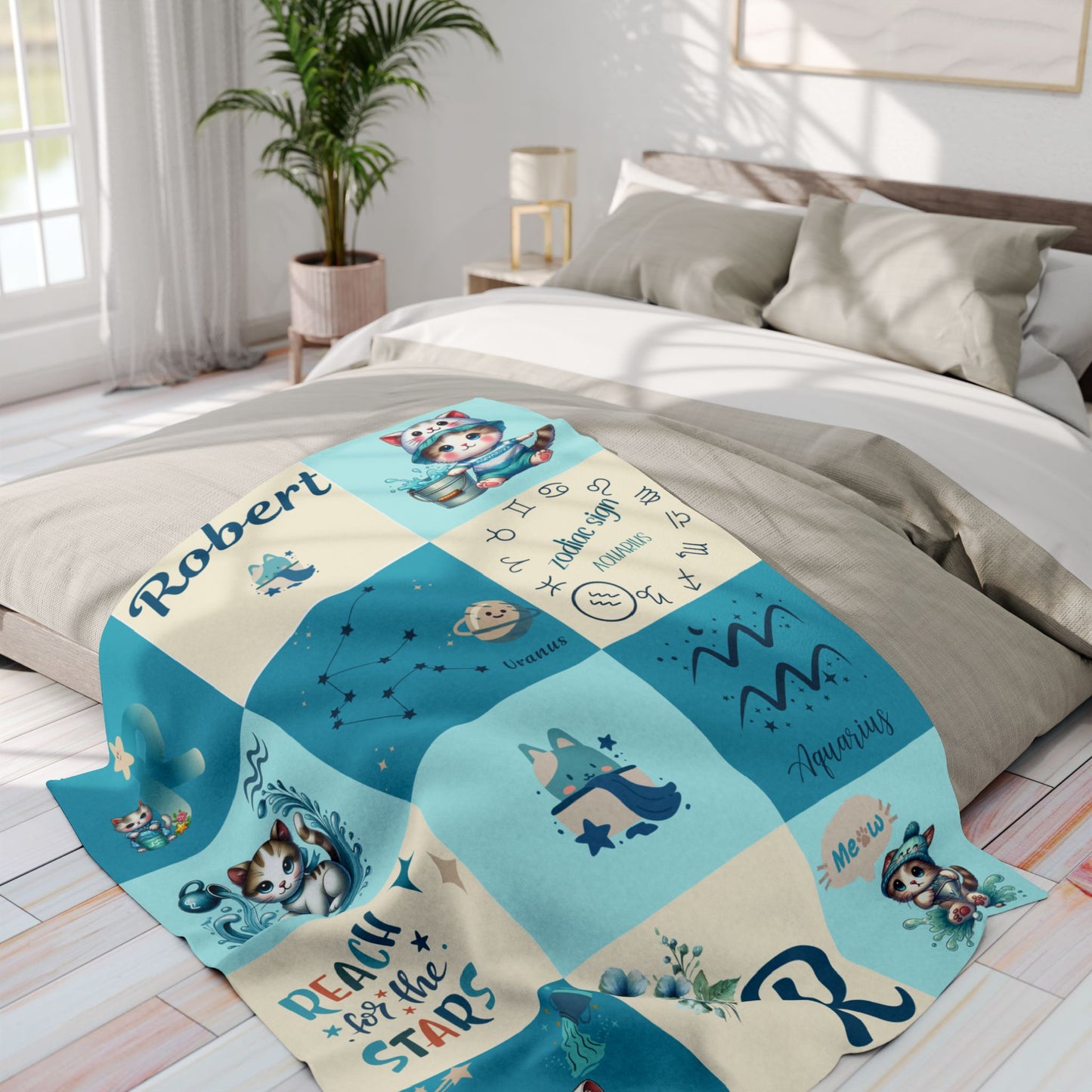 Zodiac Aquarius Boy Blanket
