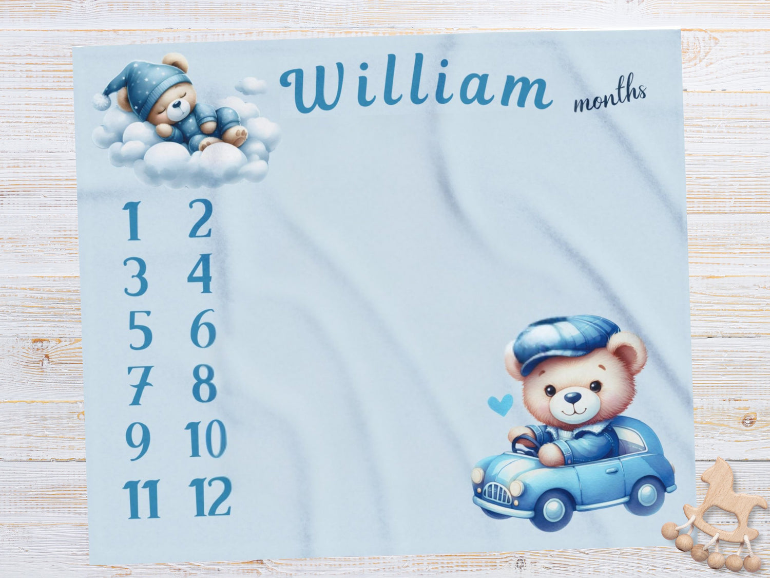 Personalized Baby Boy Milestone Blankets