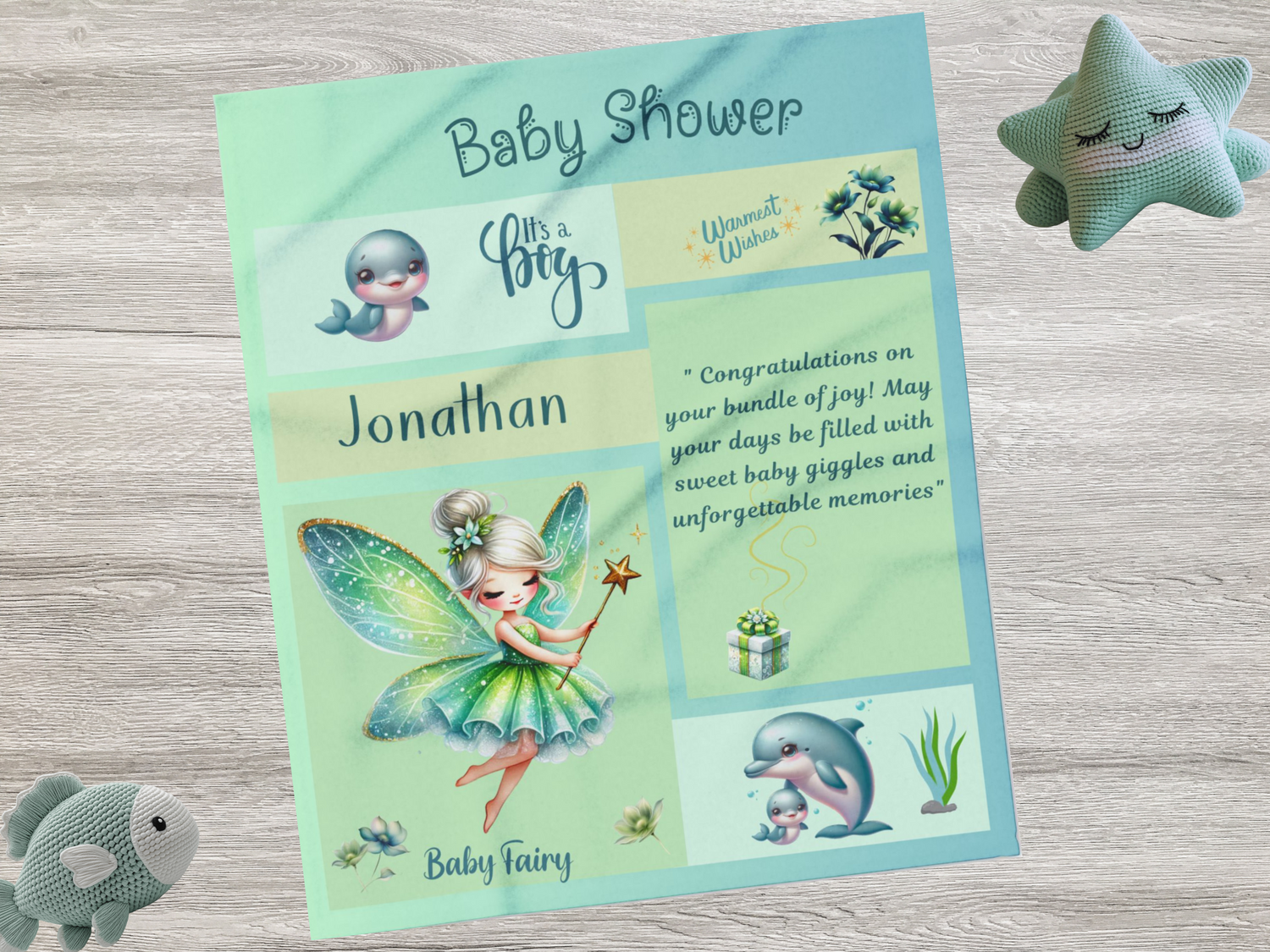 ''Fairy Wishes'' Baby Boy Blankets