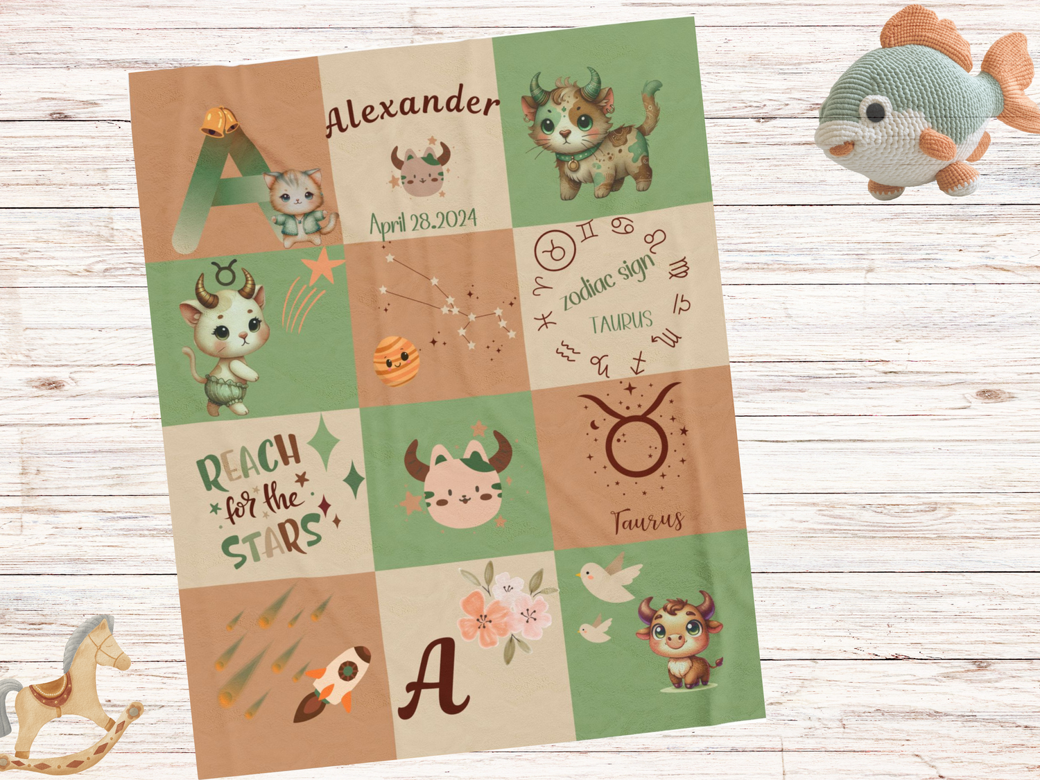 Personalized Zodiac Blankets for Boys