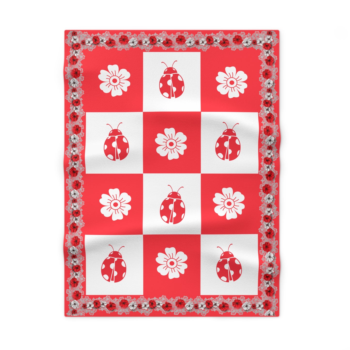 Personalized Ladybug Baby Girl Blanket, ladybug baby blanket,