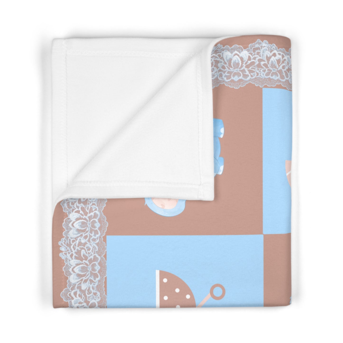 ''Lace Pattern'' Fleece Baby Blanket