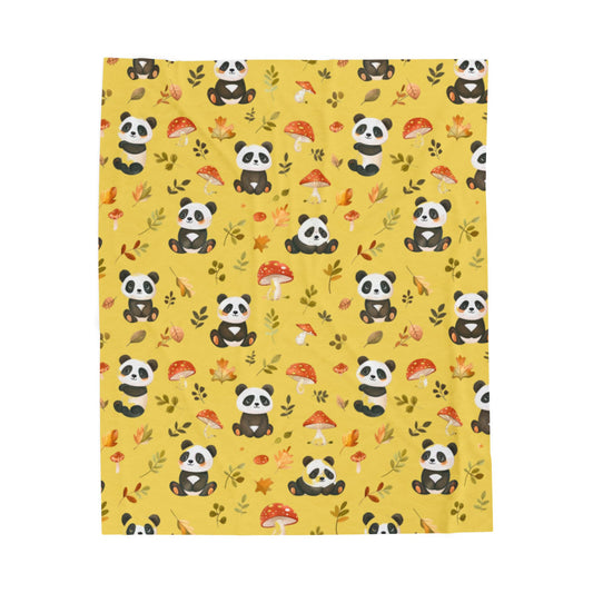 Panda Velveteen Plush Blanket