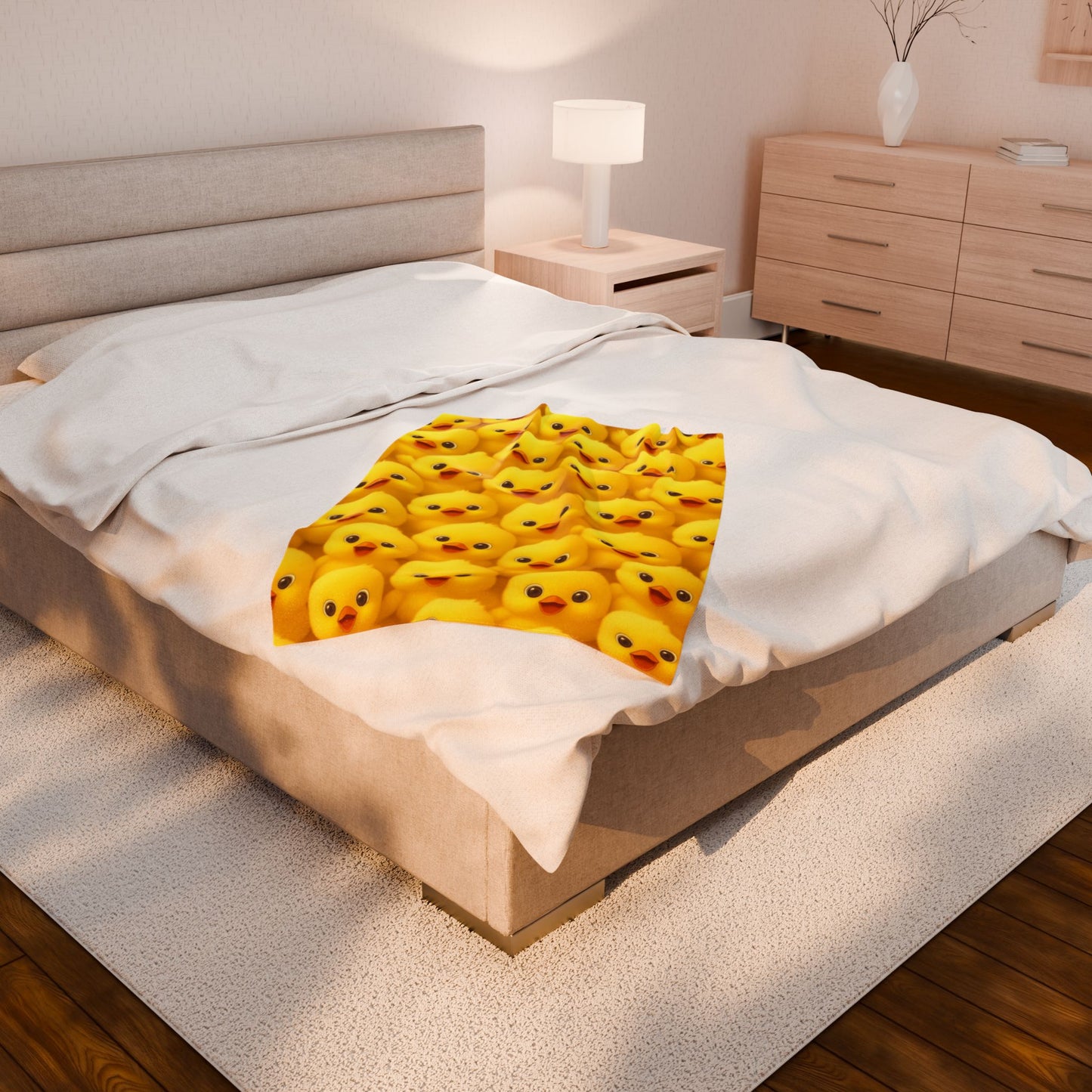 Yellow Baby Chick Throw, Soft Cozy Blanket,Velveteen Plush Blanket