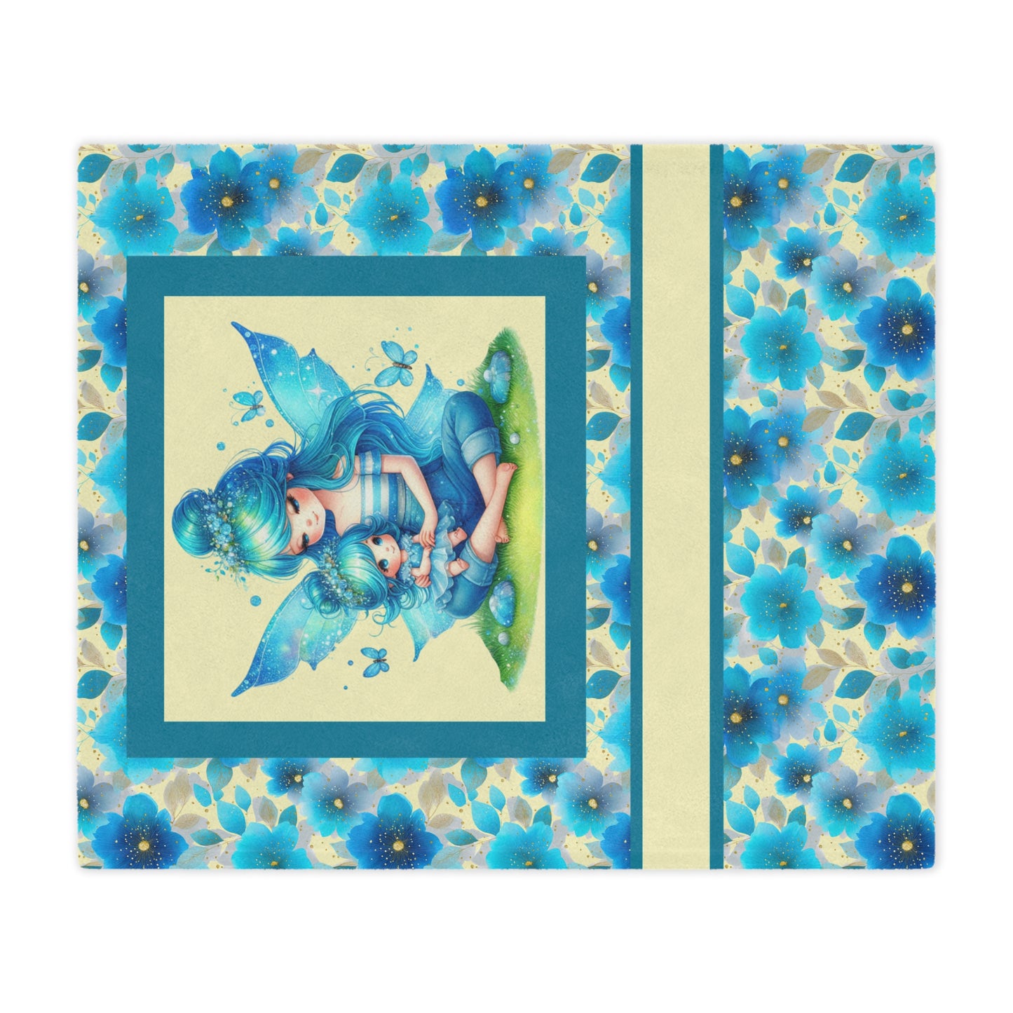 Fairy Flowers Name Girl Minky Blanket