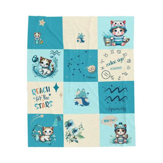 Zodiac Aquarius Boy Blanket