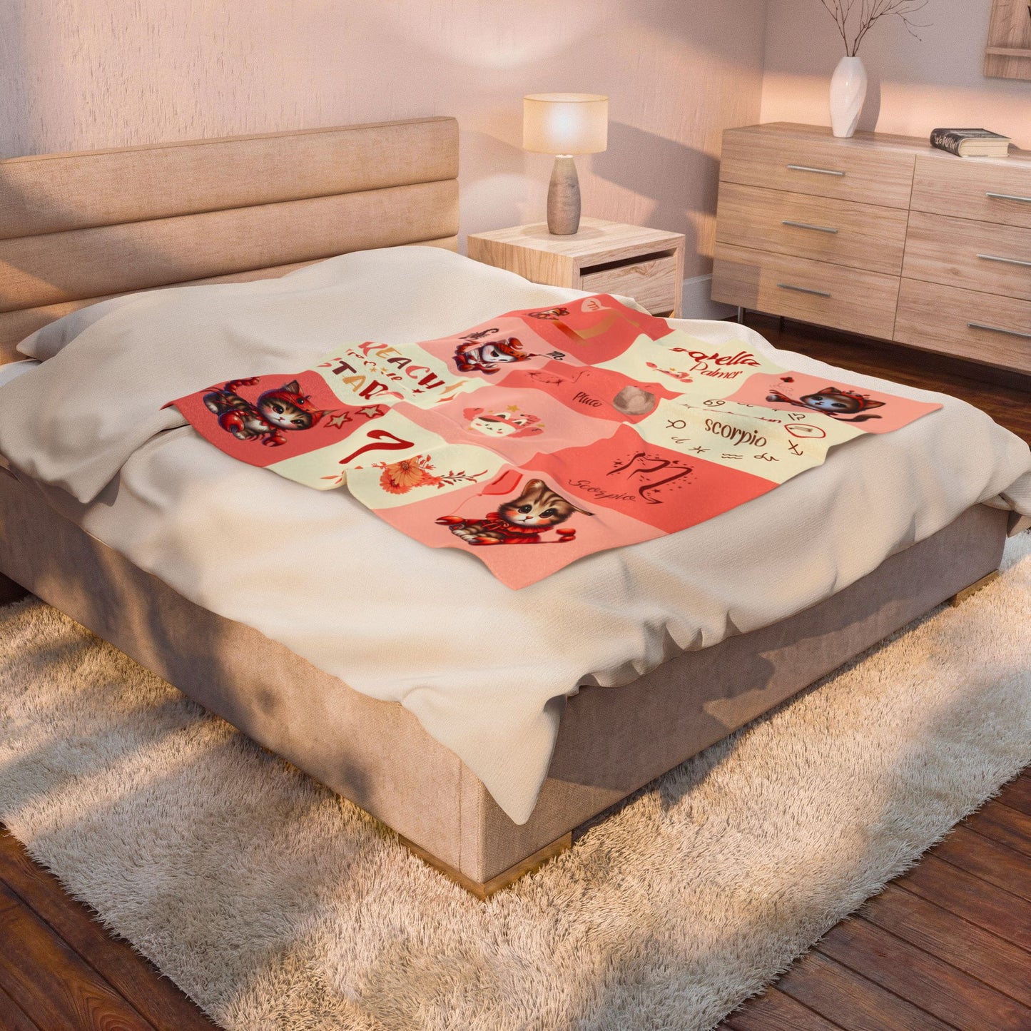 Personalized Scorpio Baby Girl Blanket Velveteen Plush, Zodiac Baby Blanket, Astrology Baby Blanket,