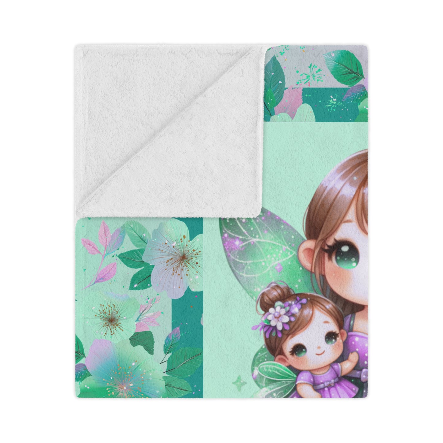 Fairy Flowers Name Girl Minky Blanket