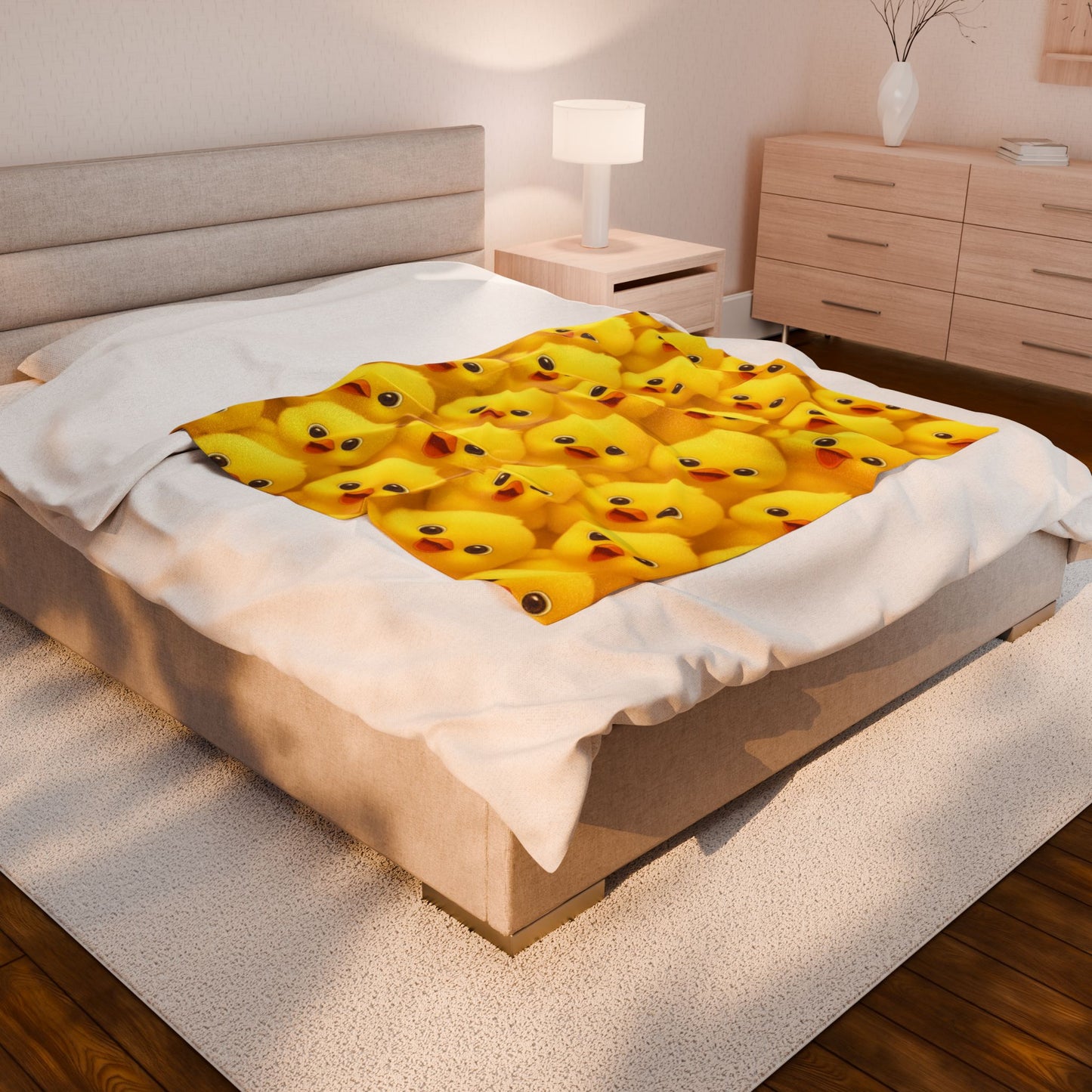 Yellow Baby Chick Throw, Soft Cozy Blanket,Velveteen Plush Blanket