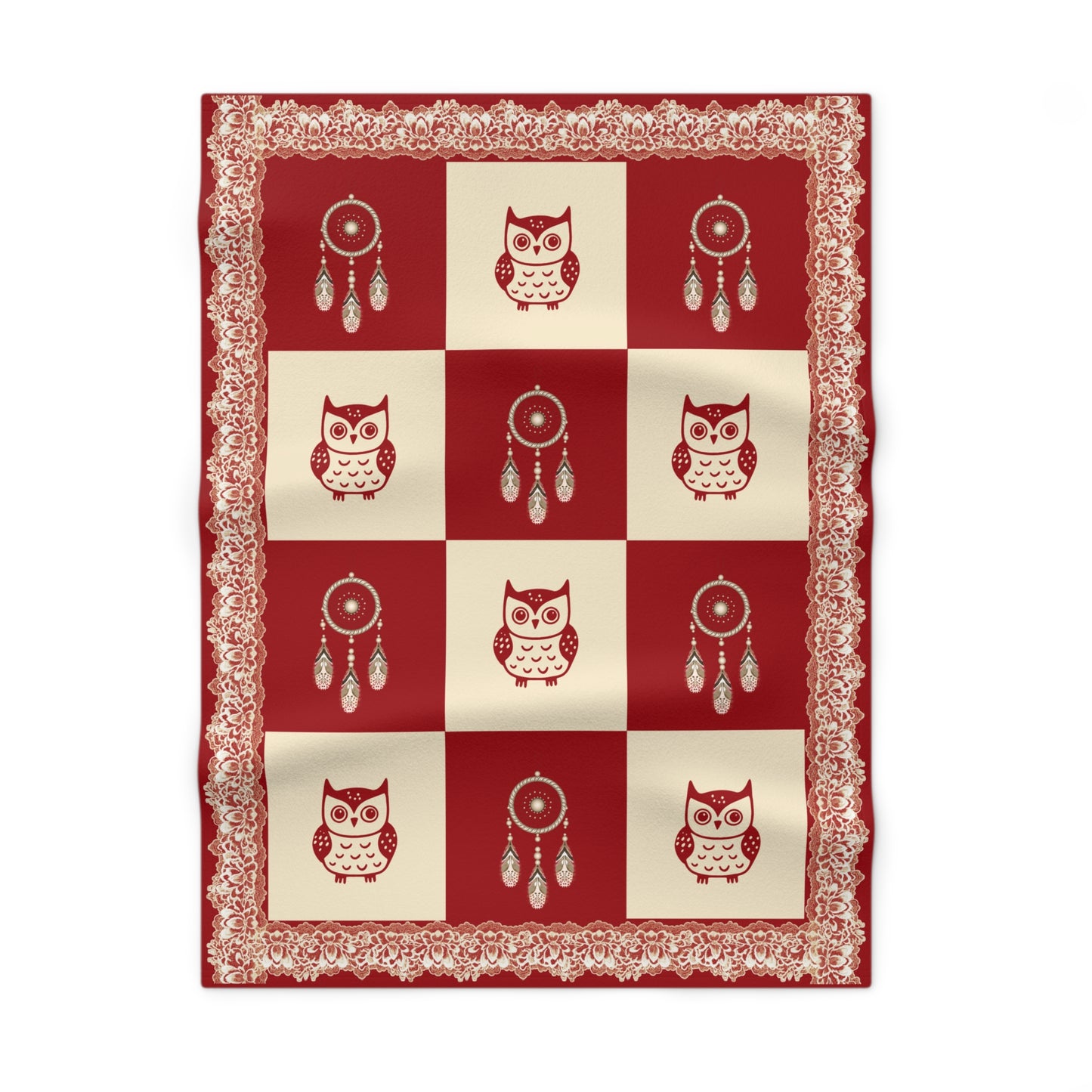 Personalized Baby Girl Blanket,Soft Fleece Name Blanket,  Owl & Dreamcatcher Baby Blanket – Custom Baby Gift – Nursery Bedding – Baby Shower Gift