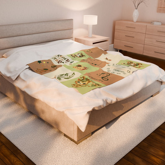 Personalized Capricorn Baby Boy Blanket, Velveteen Plush, Zodiac Baby Blanket,