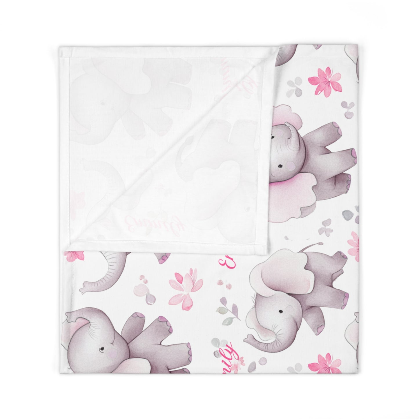 Pink Elephant, Baby Swaddle Blanket, Girl blanket