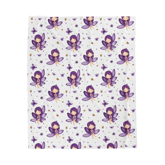Purple Fairy Velveteen Plush Blanket