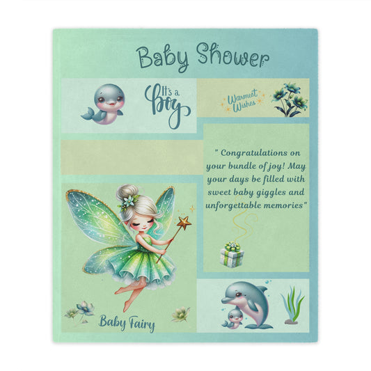''Fairy Wishes'' Baby Boy Minky Blanket