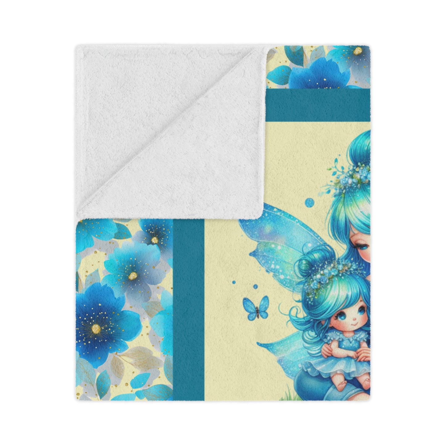 Fairy Flowers Name Girl Minky Blanket