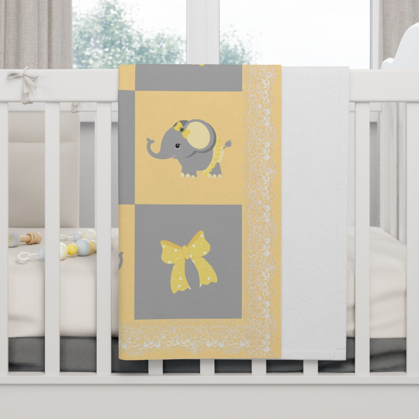 ''Lace Pattern'' Fleece Baby Blanket