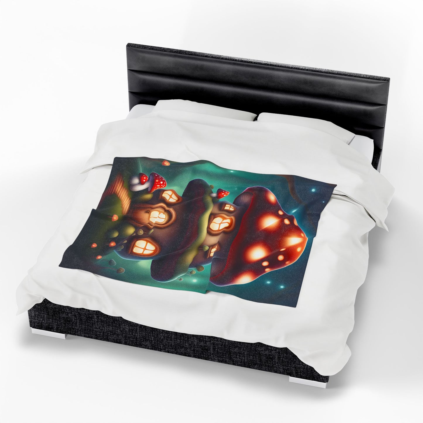 ''Knitted cottage'' Velveteen Plush Blanket