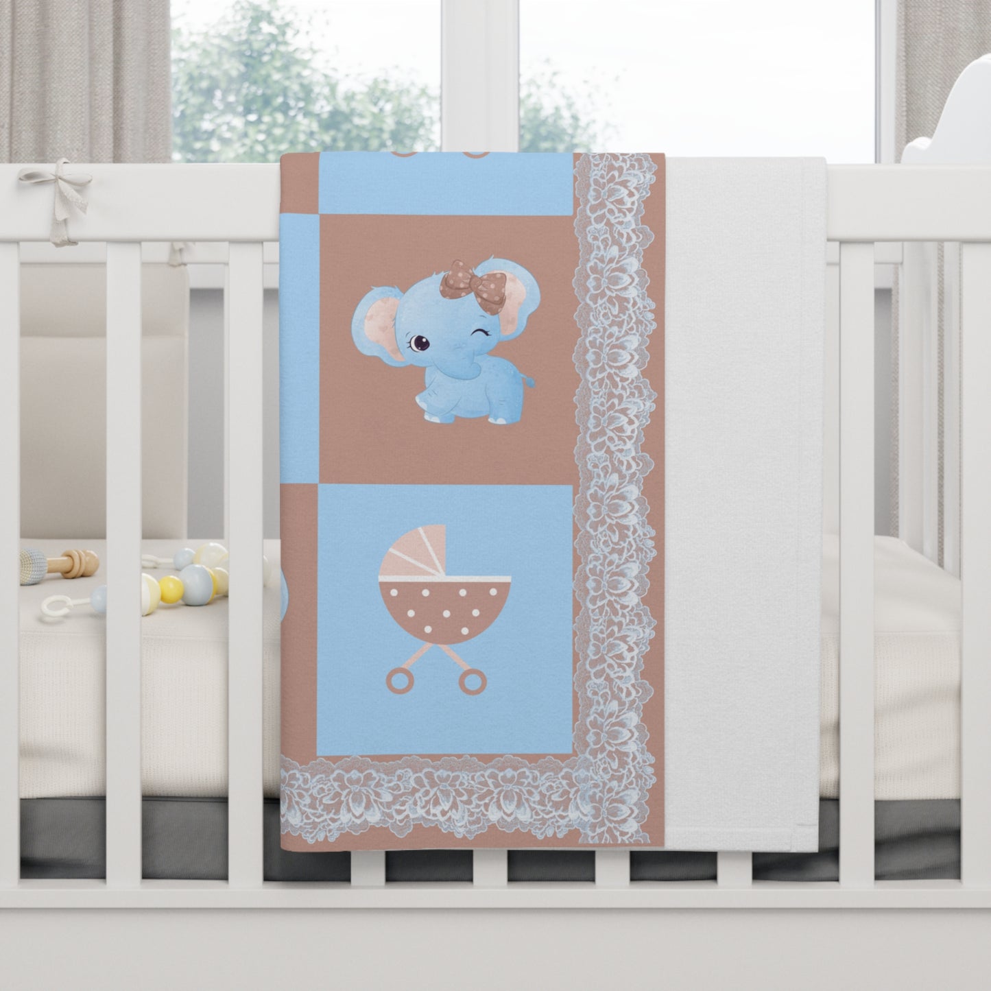 ''Lace Pattern'' Fleece Baby Blanket