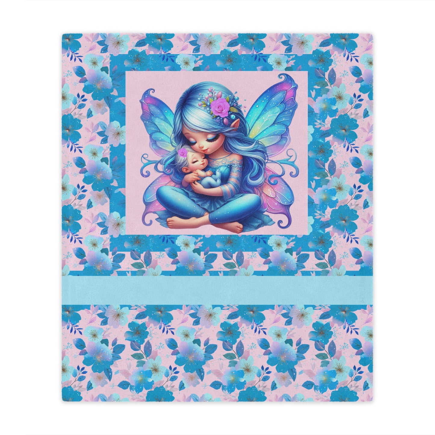 Fairy Flowers Name Girl Minky Blanket