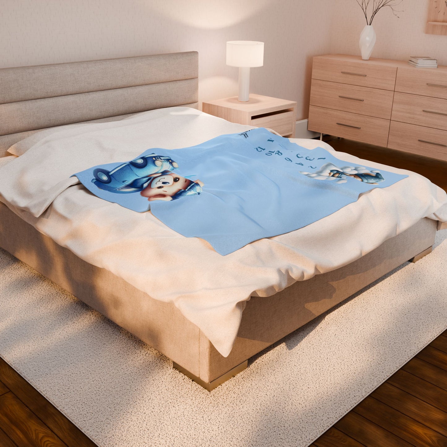Personalized Baby Boy Milestone Blanket – Velveteen Plush Fleece