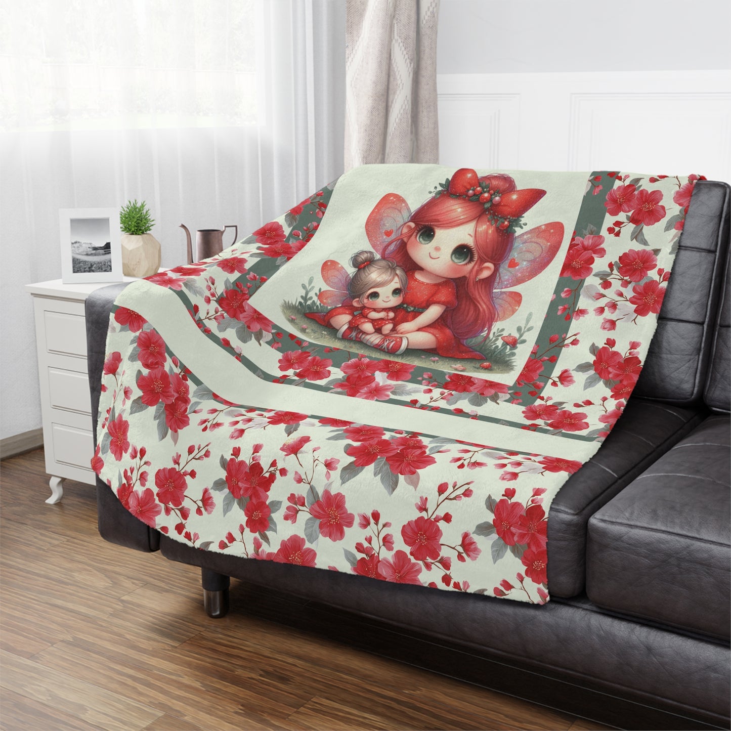 fairy Flowers Name Girle Minky Blanket