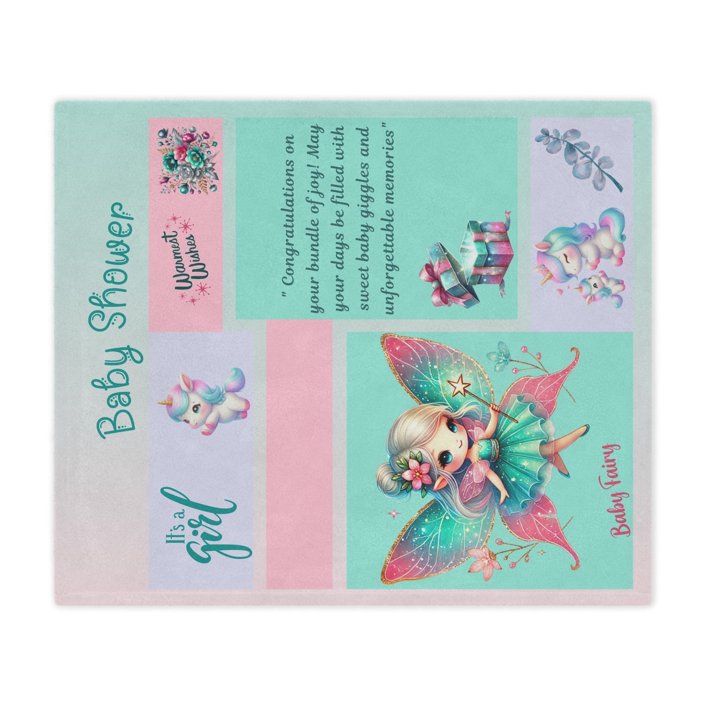 ''Fairy Wishes'' Baby Girl Minky Blanket