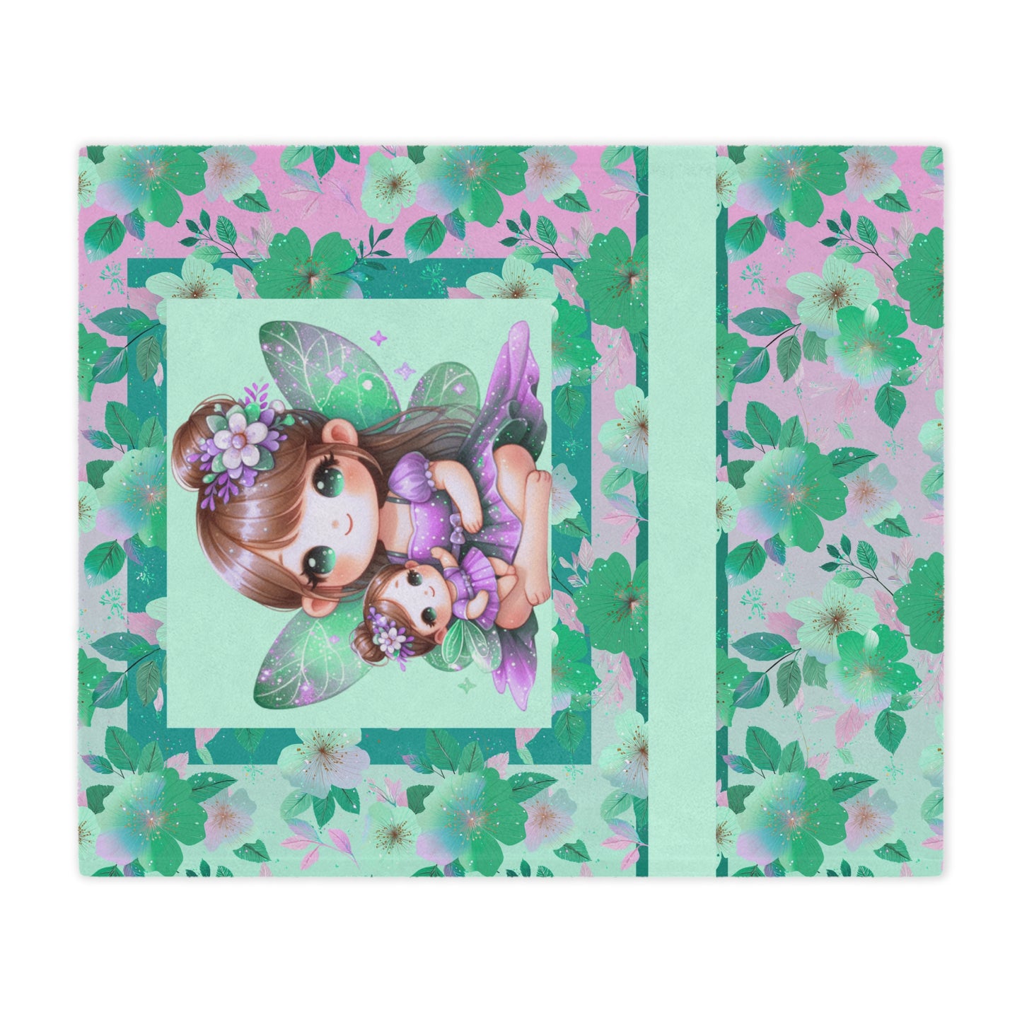 Fairy Flowers Name Girl Minky Blanket