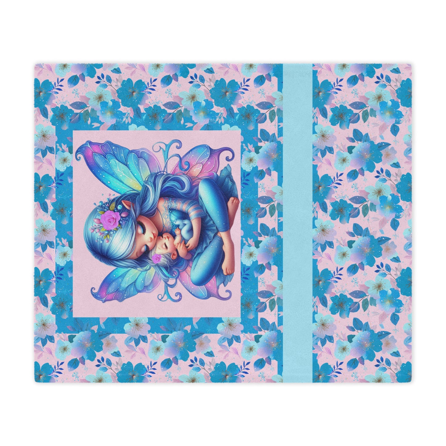 Fairy Flowers Name Girl Minky Blanket