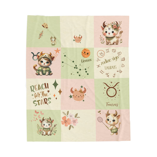 Zodiac Taurus Girl Blanket