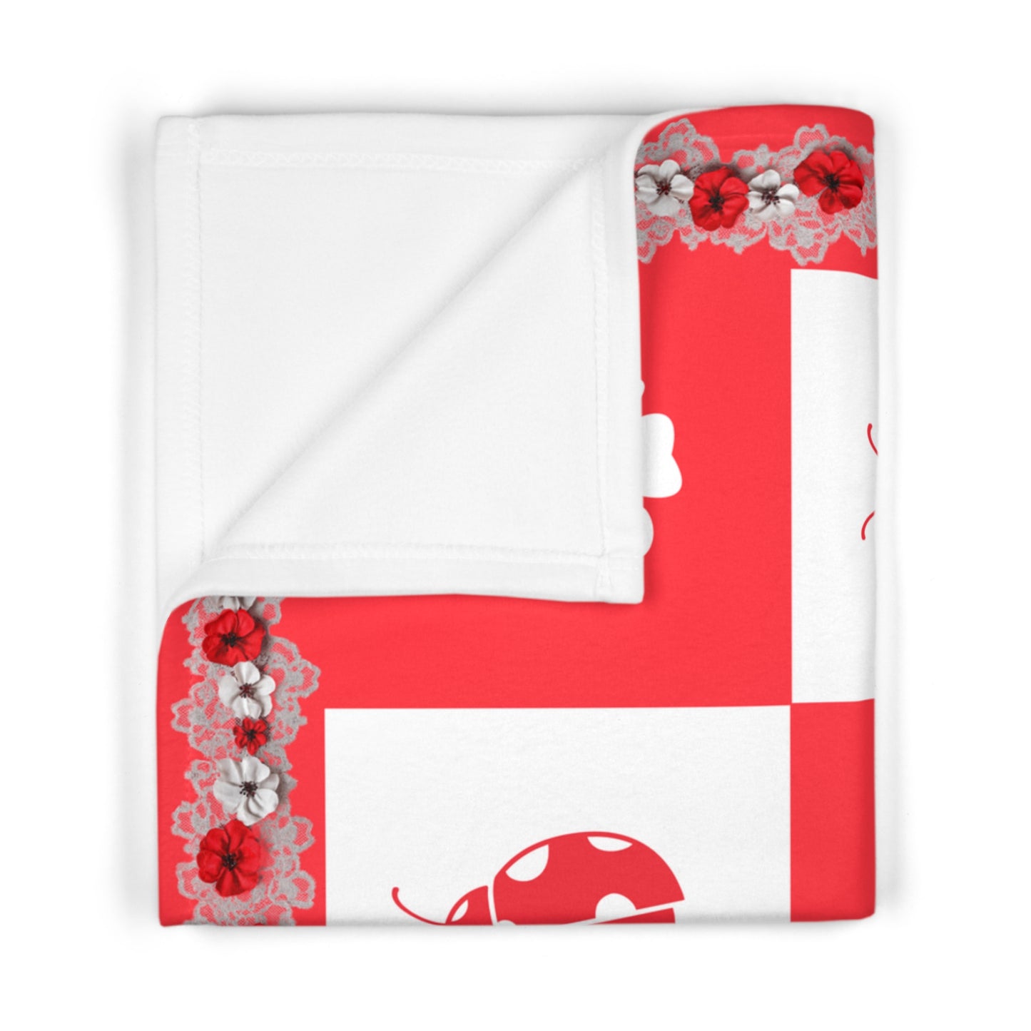 Personalized Ladybug Baby Girl Blanket, ladybug baby blanket,