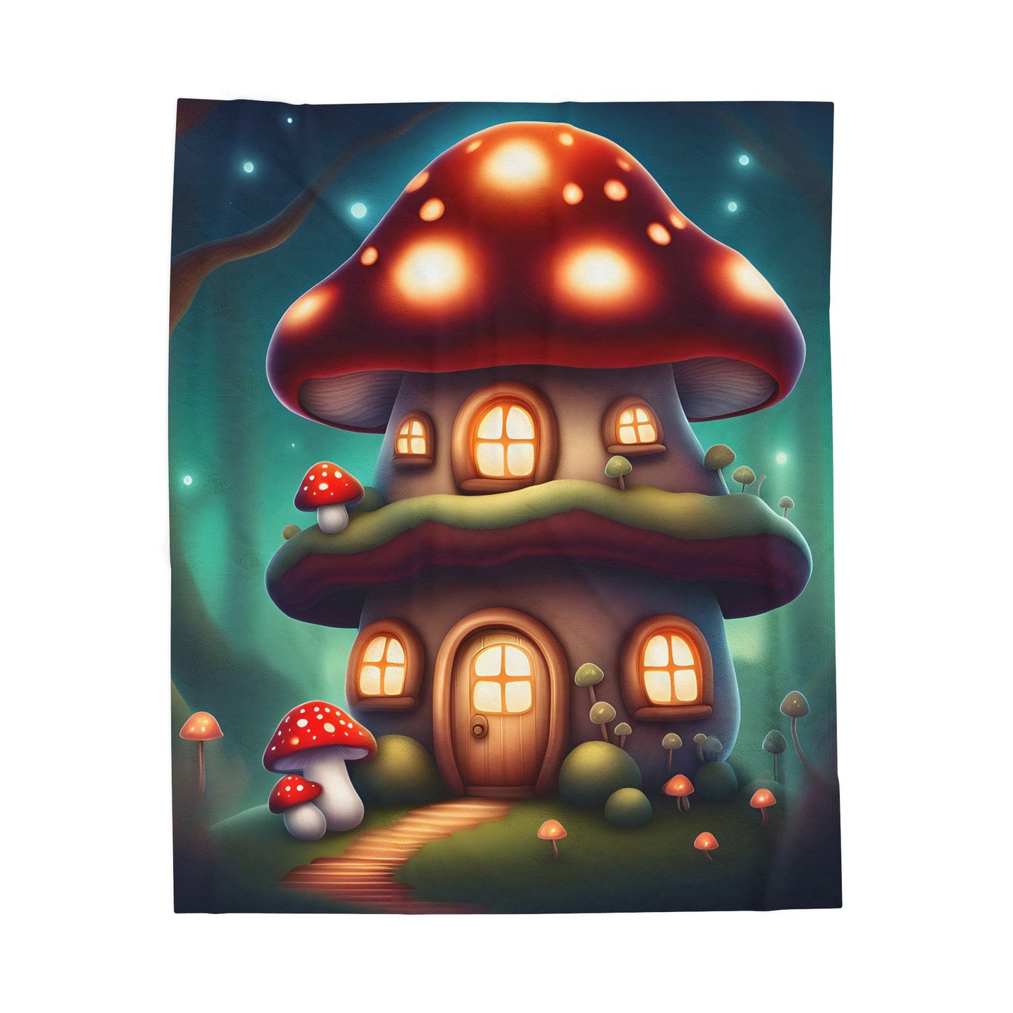 ''Knitted cottage'' Velveteen Plush Blanket