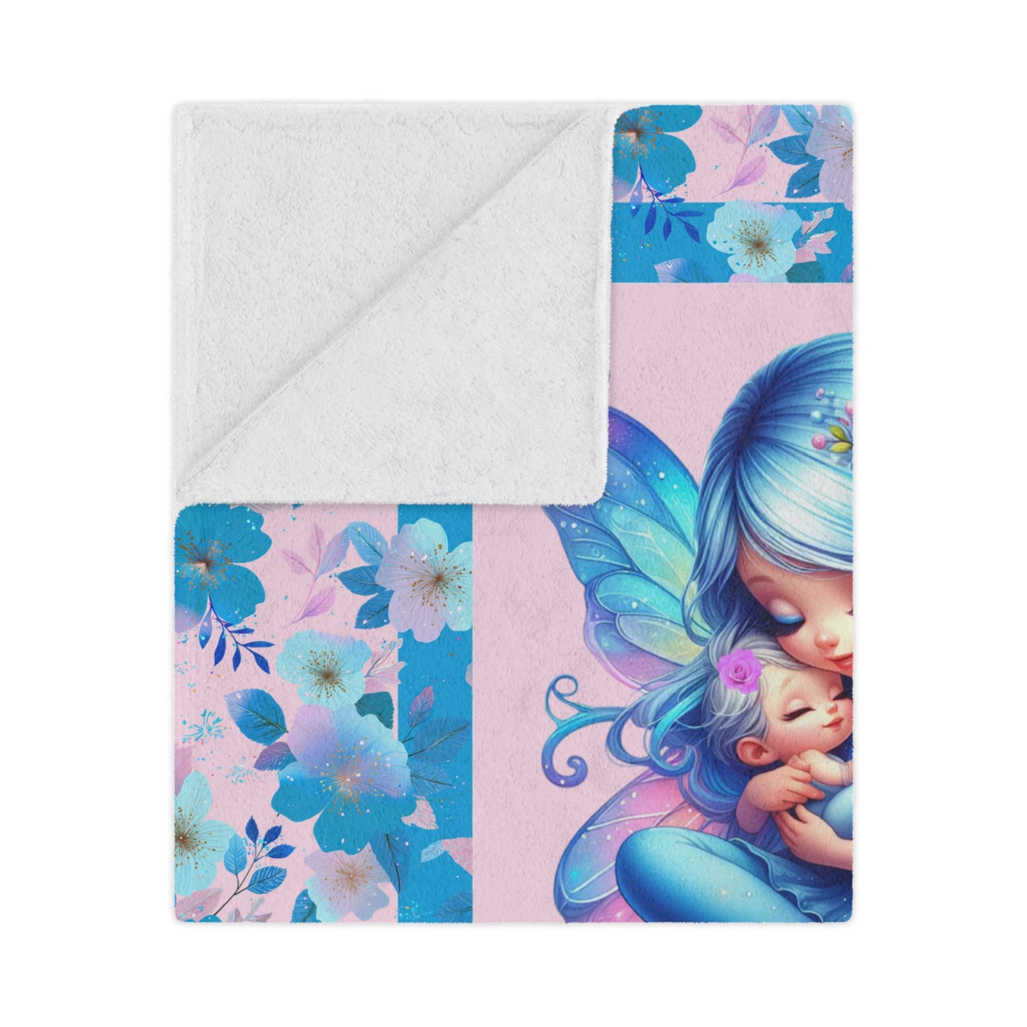 Fairy Flowers Name Girl Minky Blanket