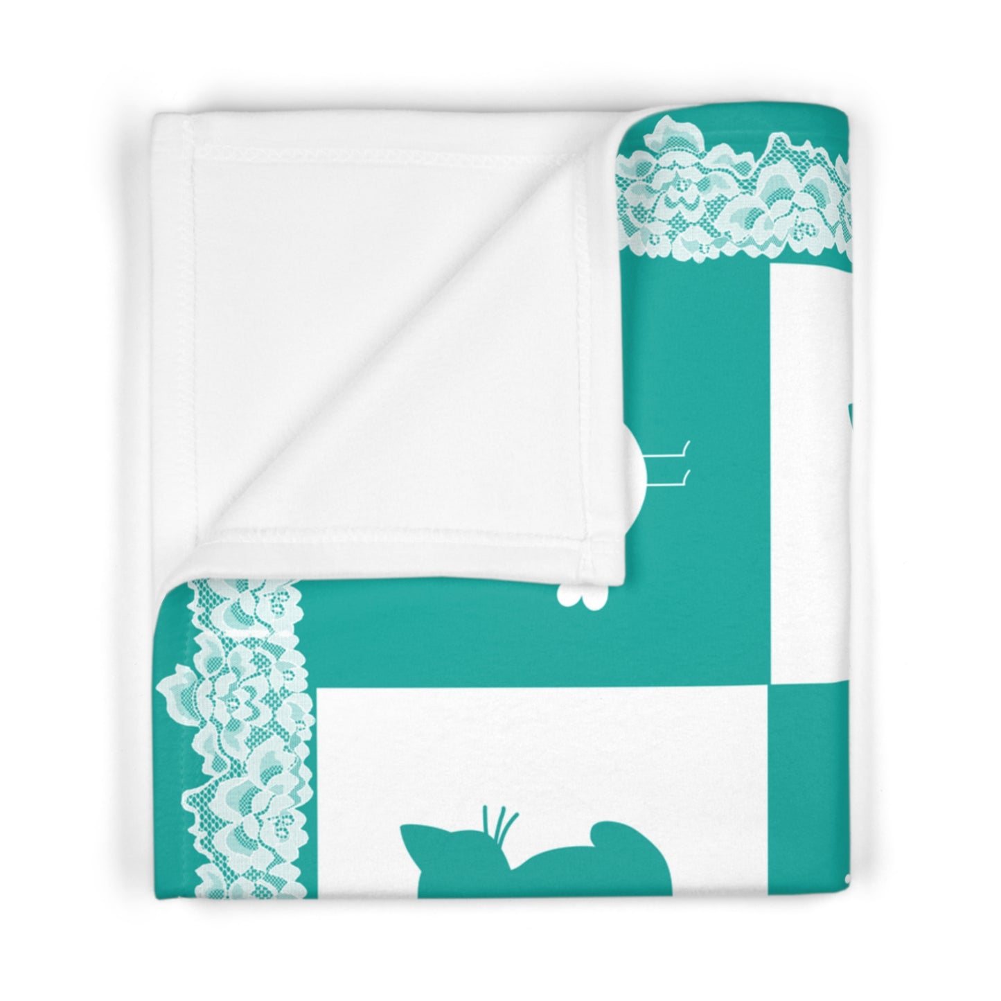 Personalized Baby Fleece Blanket | Custom Name Cat & Bird Blanket |