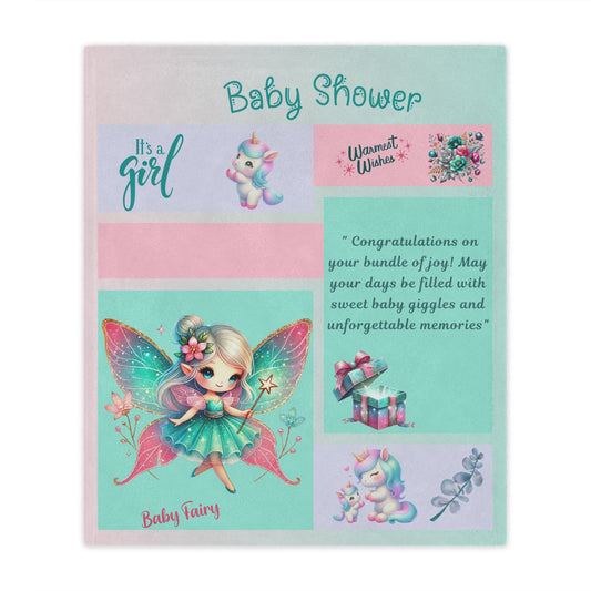 ''Fairy Wishes'' Baby Girl Minky Blanket