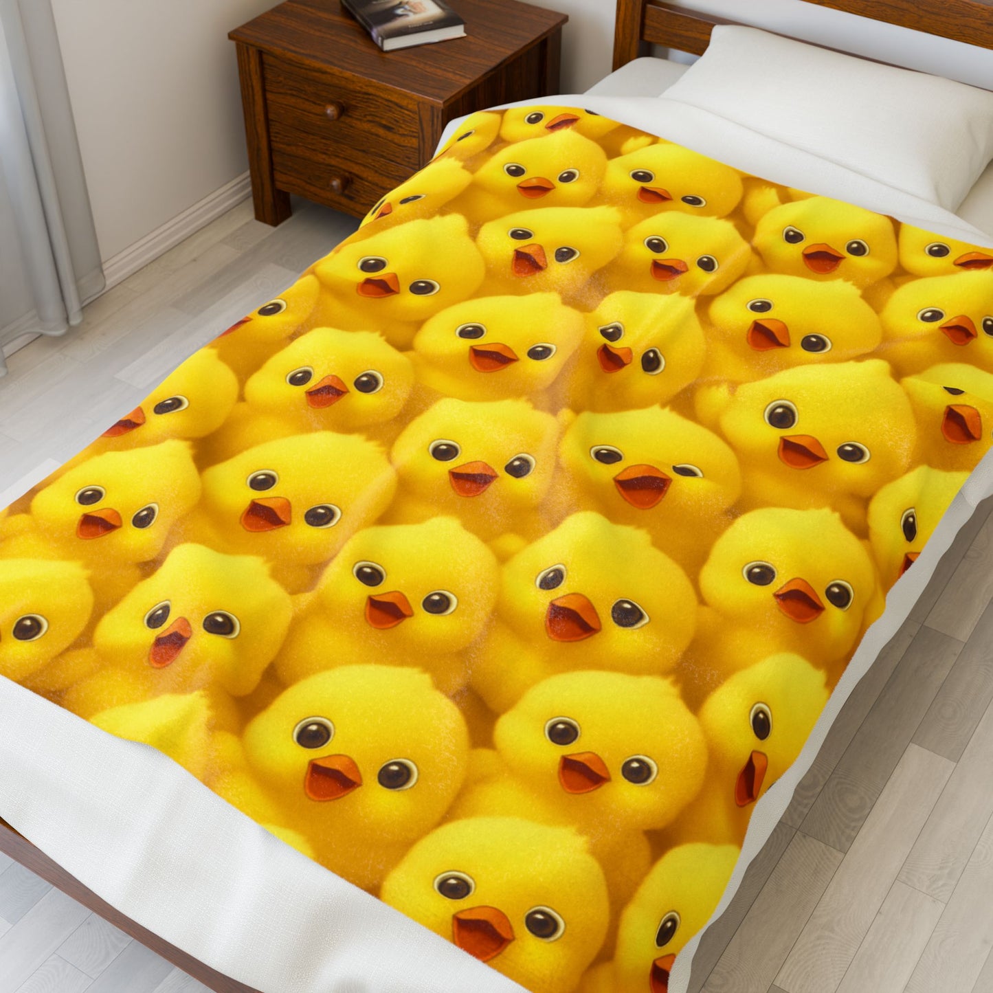 Yellow Baby Chick Throw, Soft Cozy Blanket,Velveteen Plush Blanket