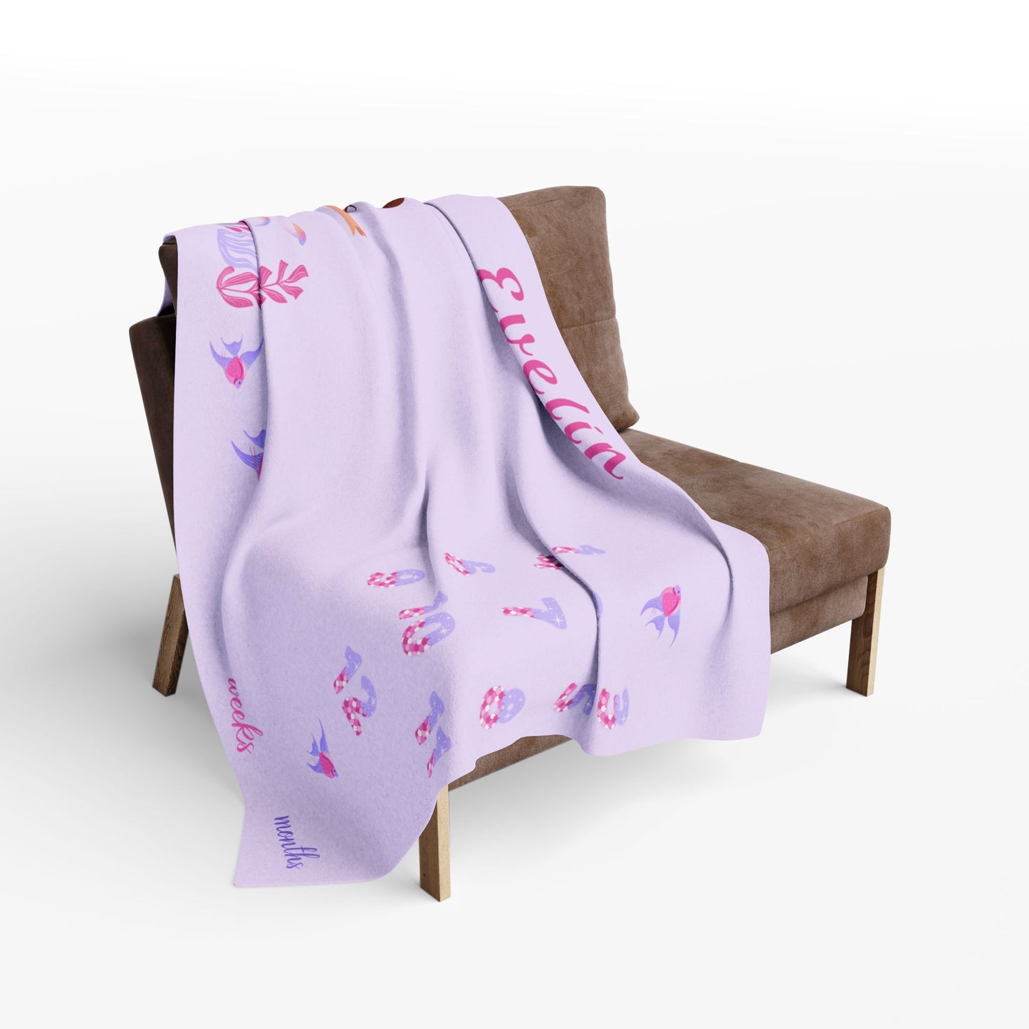 Personalized Mermaid Milestone Baby Blanket