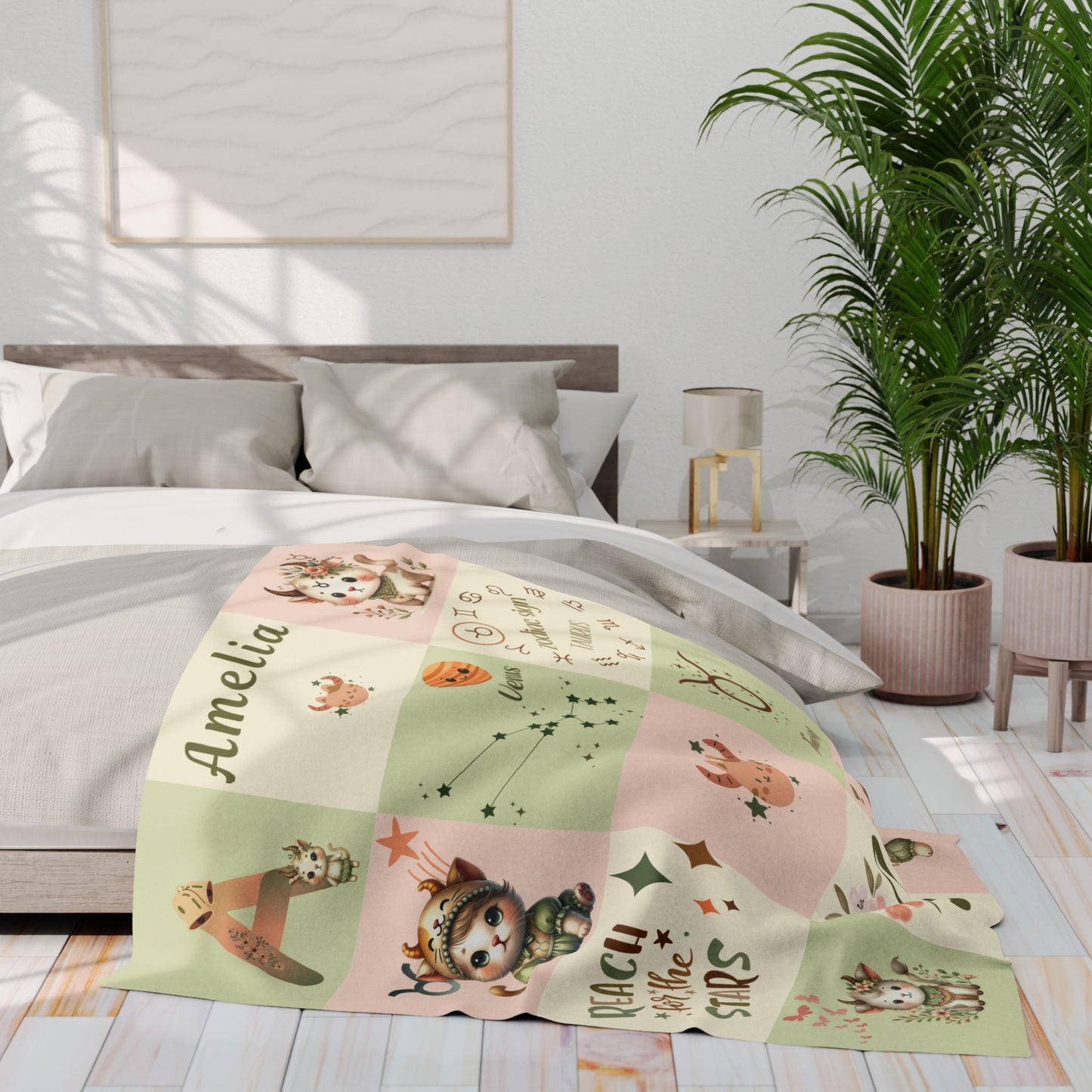 Zodiac Taurus Girl Blanket