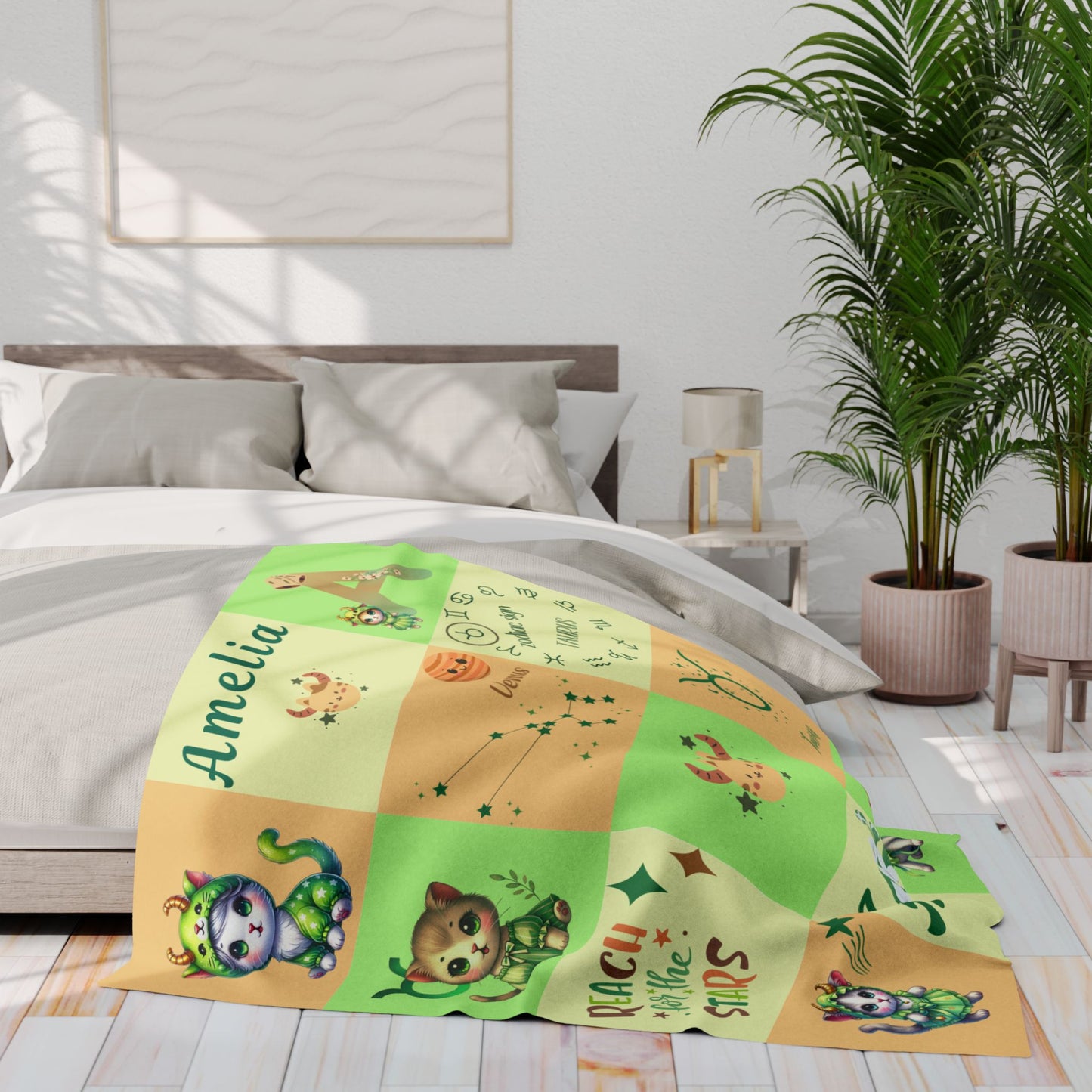 Zodiac Taurus Girl Blanket