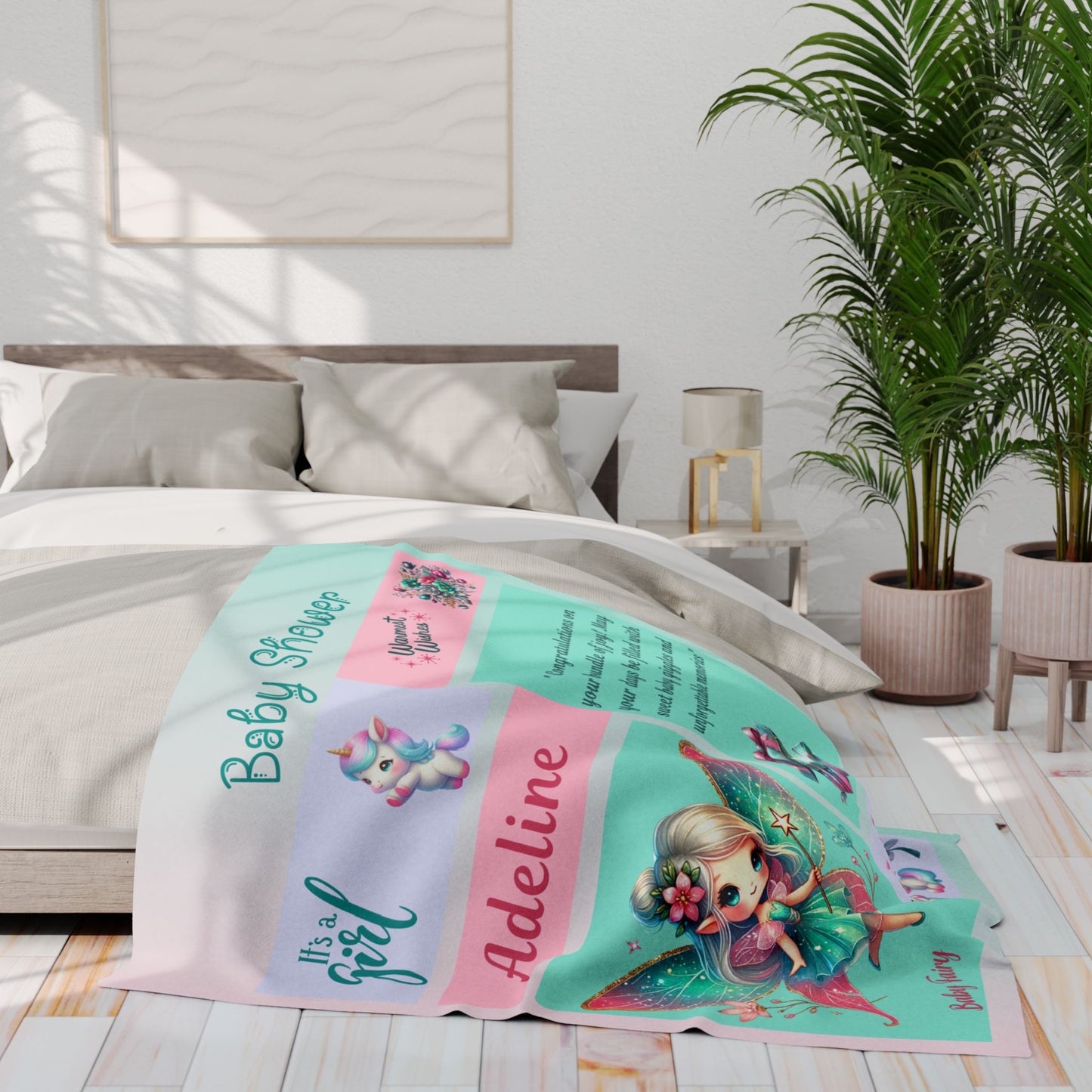 ''Fairy Wishes'' Baby Girl Minky Blanket