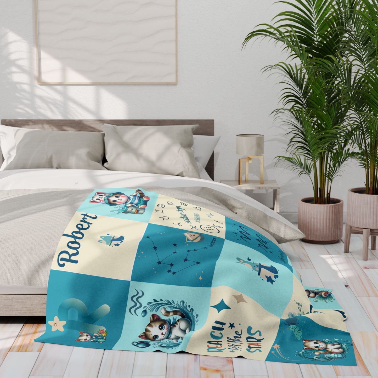 Zodiac Aquarius Boy Blanket