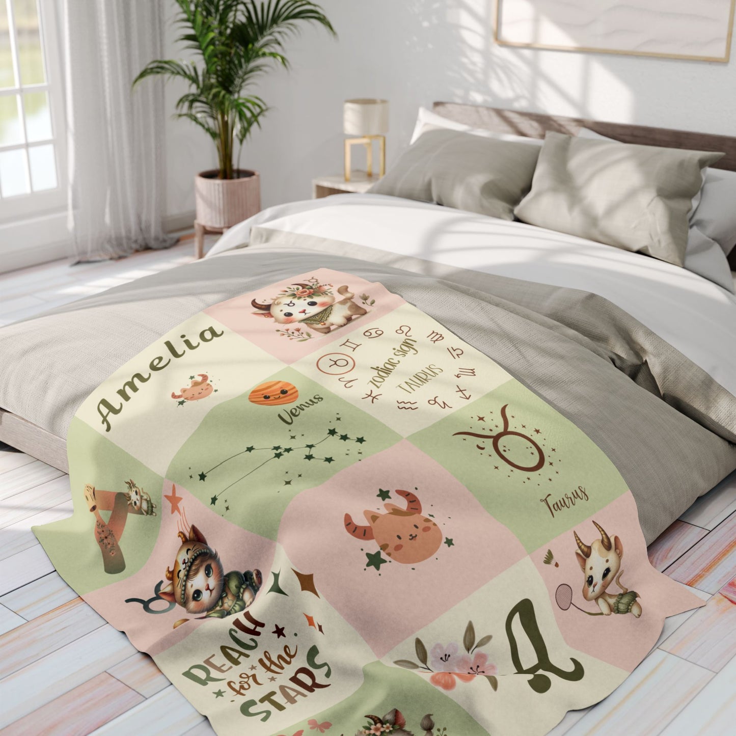 Zodiac Taurus Girl Blanket