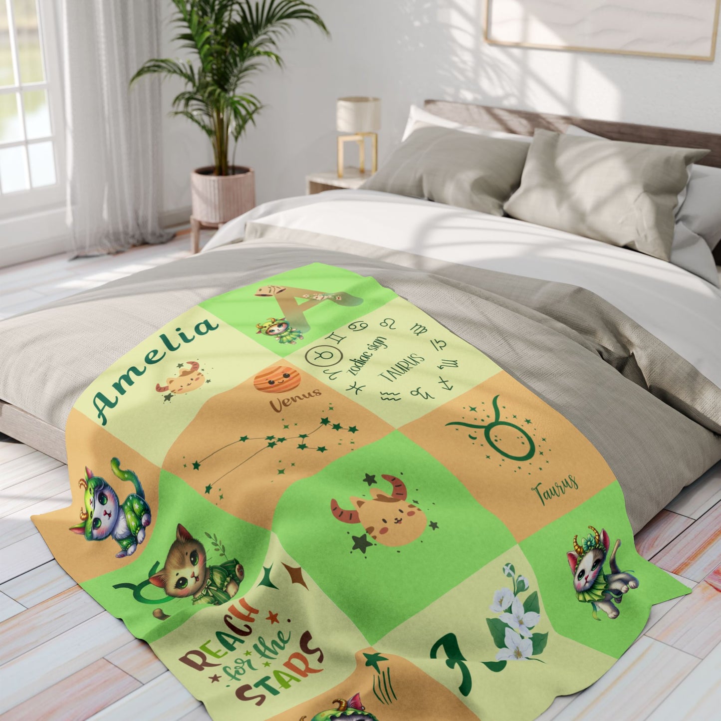 Zodiac Taurus Girl Blanket