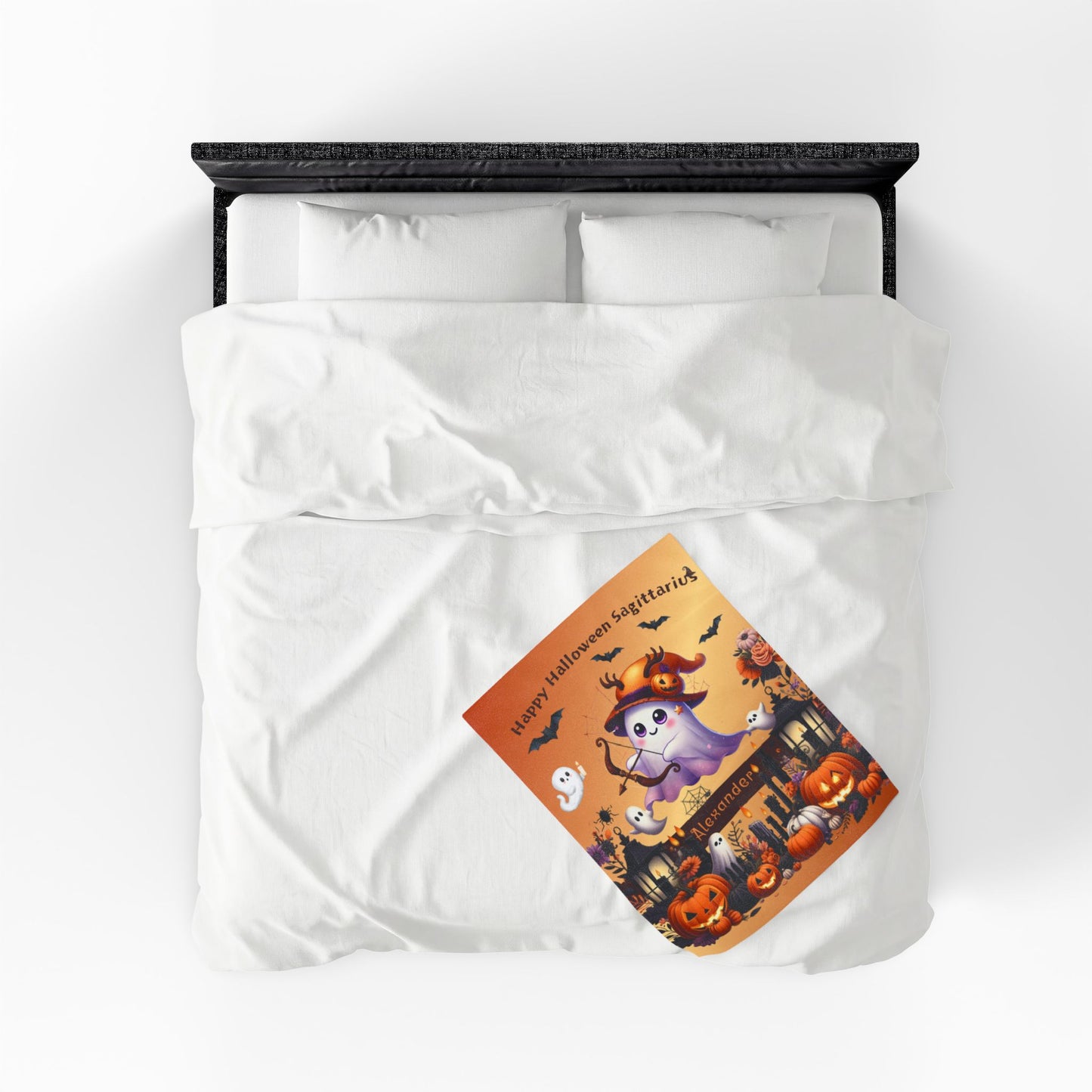 Personalized Sagittarius Halloween Toddler Boy Blanket, Custom Name Zodiac Gift
