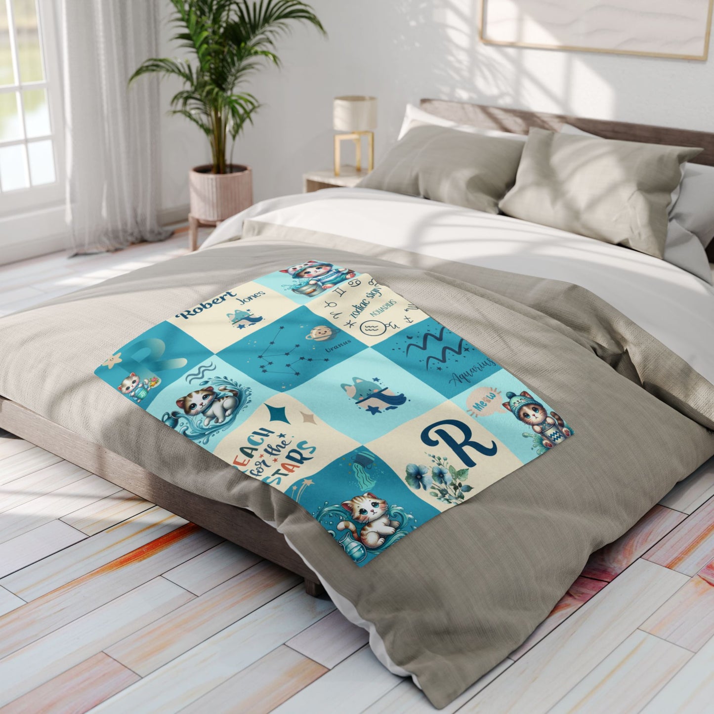 Zodiac Aquarius Boy Blanket