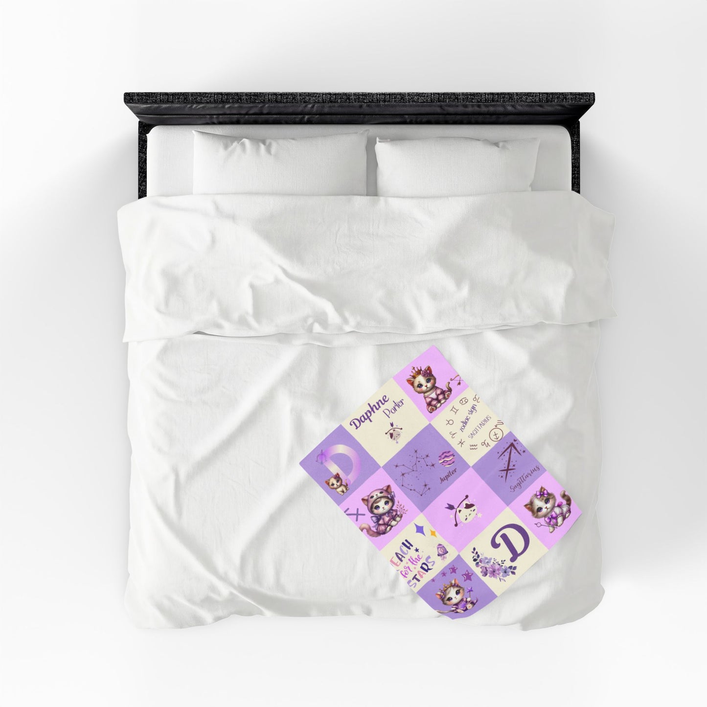 Personalized Sagittarius Baby Girl Blanket Velveteen Plush, Zodiac Baby Blanket,